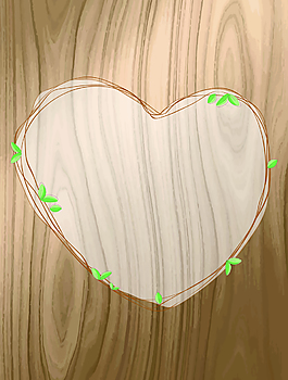 矢量創(chuàng)意文藝木板紋理心形背景素材