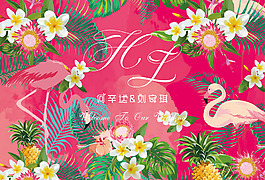 火烈鳥粉色背景
