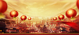 中国风喜庆灯笼背景