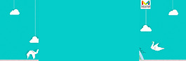 小清新簡約白云紙鶴淘寶banner背景