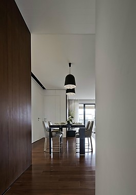 走廊現代餐廳效果圖