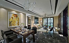 華麗歐式餐廳效果圖