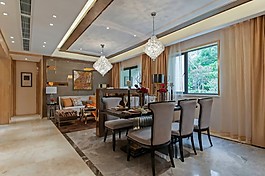 簡歐室內(nèi)餐廳效果圖