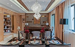 簡歐現(xiàn)代餐廳效果圖