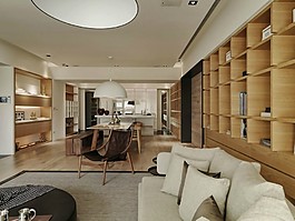 實(shí)木暖色餐廳效果圖