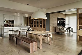 實(shí)木現(xiàn)代餐廳效果圖
