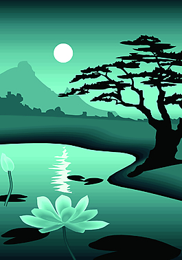 簡約月光背景模版