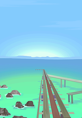 簡(jiǎn)約海岸線背景模版