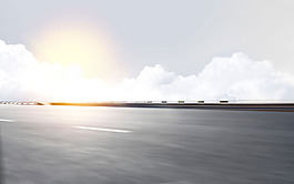 大氣晚霞白云公路淘寶banner背景