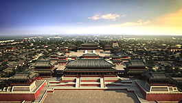 大氣古建筑紫禁城淘寶banner背景