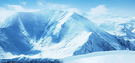 唯美大氣藍天白云雪山淘寶banner背景