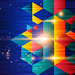 絢麗馬賽克光效背景矢量素材