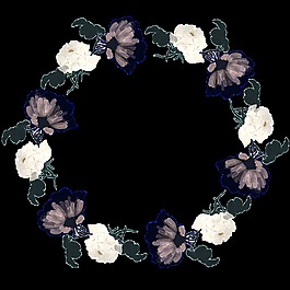 素雅透明水彩花環(huán)