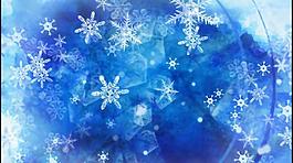唯美浪漫梦幻蓝背景雪花