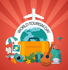 扁平創(chuàng)意世界旅行插畫