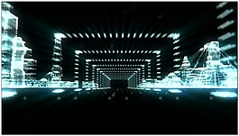 白色燈光粒子唯美視頻素材