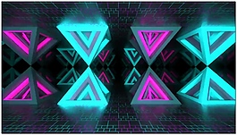 彩色旋转灯光立方体视频素材