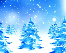 浪漫唯美圣誕雪地樹木