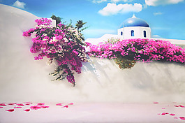 唯美紫色花朵banner背景素材
