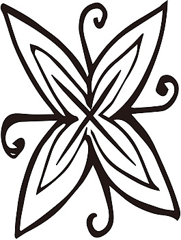 簡(jiǎn)約手繪線條花朵素材