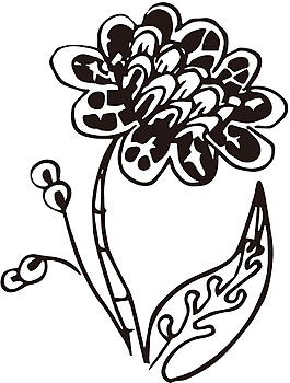 芬芳矢量线条花朵素材