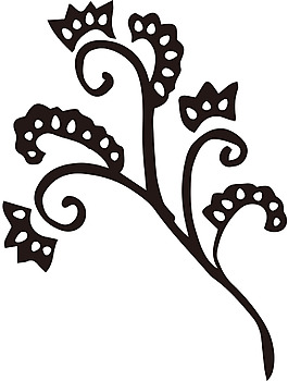 繪畫矢量線條花朵素材