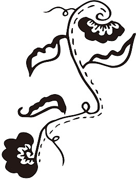 枯萎矢量線條花朵素材
