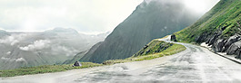 云端盤山公路淘寶banner背景
