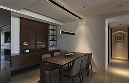 现代沉稳风格餐厅样板房装修效果图