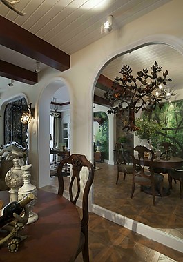 禪意時尚中式風格餐廳效果圖