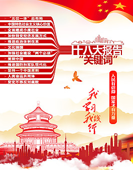 十八大關鍵詞海報