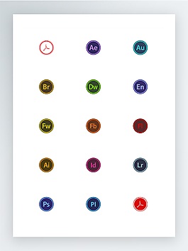 Adobe產(chǎn)品圖標(biāo)集