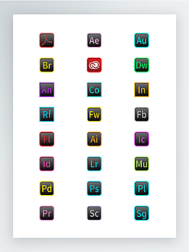 Adobe產(chǎn)品圖標(biāo)集