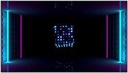 碧藍光線隧道背景視頻素材