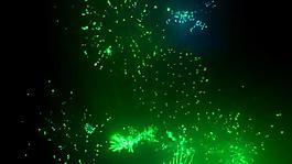 夜空綠色煙花次第綻放視頻素材