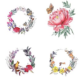 手繪時(shí)尚唯美花環(huán)