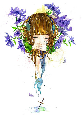 時尚花仙子女孩圖案元素