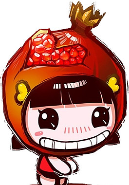 卡通石榴女孩圖案