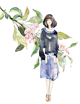 彩繪時(shí)尚女孩圖案