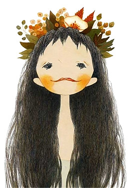 卡通可愛長發(fā)女孩圖案