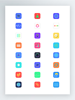 iOS8風(fēng)格的圓角扁平化應(yīng)用程序圖標(biāo)集