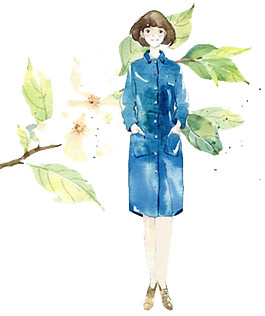 小清新人物彩繪圖