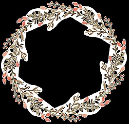 碎花花環(huán)水彩透明裝飾花朵素材