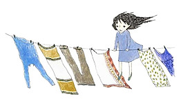 卡通彩繪小女孩圖案元素