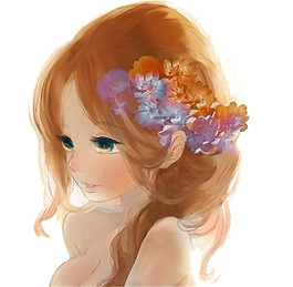 精美彩繪女孩頭像