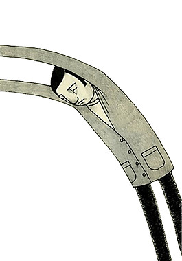 手繪抽象男人圖案