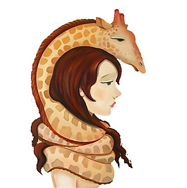 卡通美女與野獸圖案