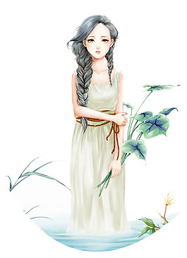 唯美人物彩繪素材