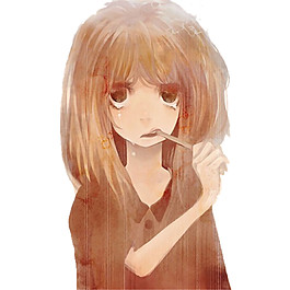彩绘刷牙的女孩元素