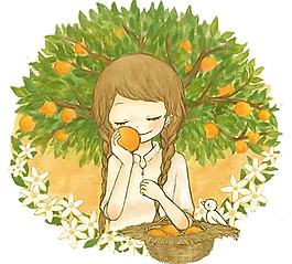 唯美彩繪人物素材